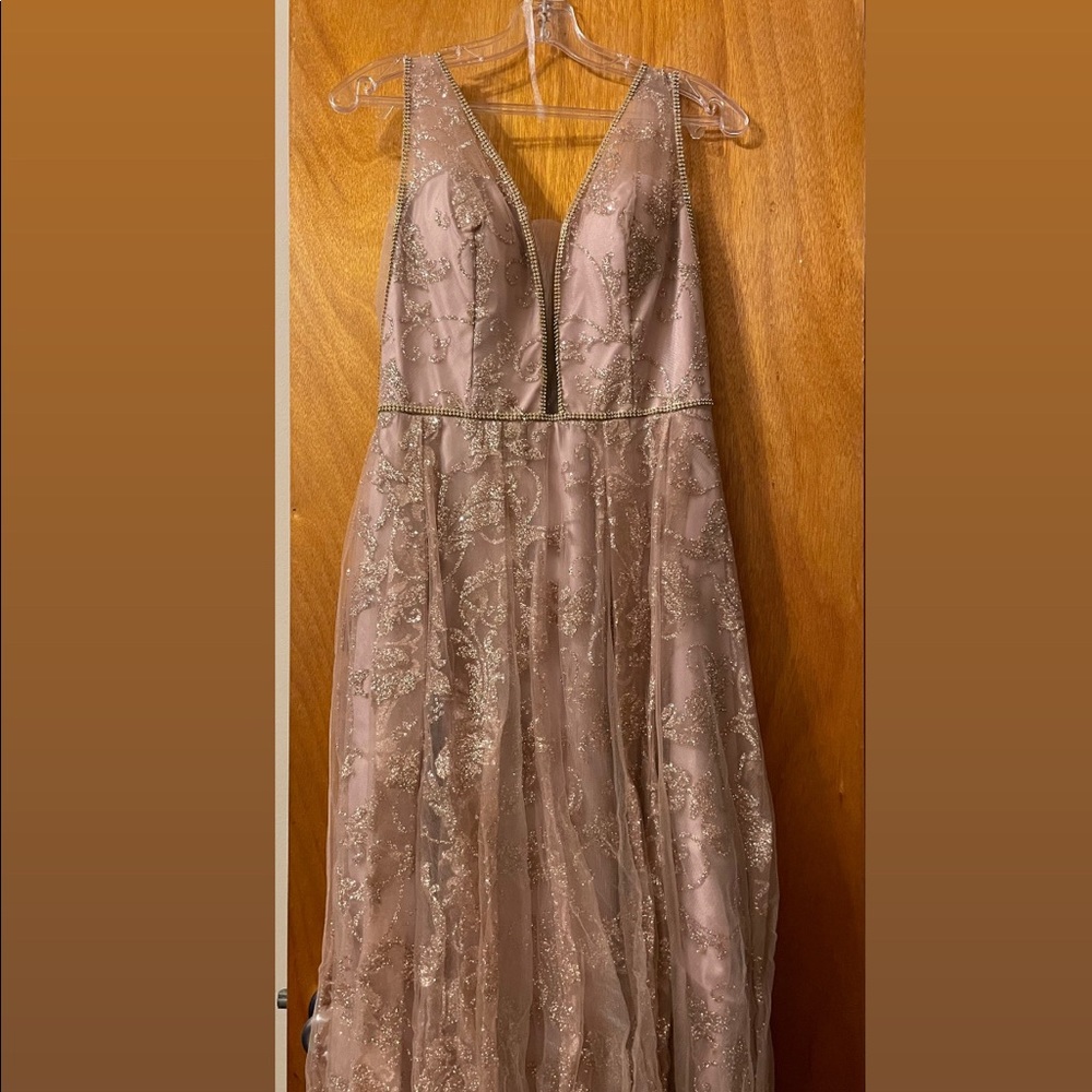 Rose gold maxi dress